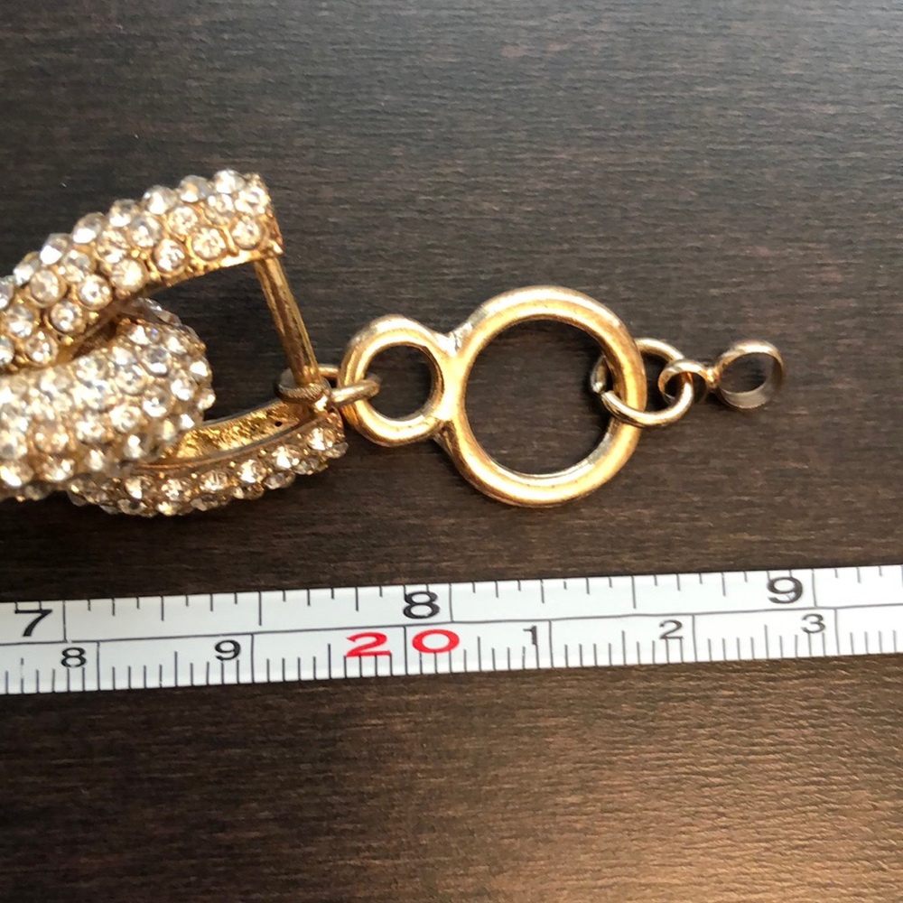 Large Rhinestone Chain Link Bracelet - Picture 7 of 9